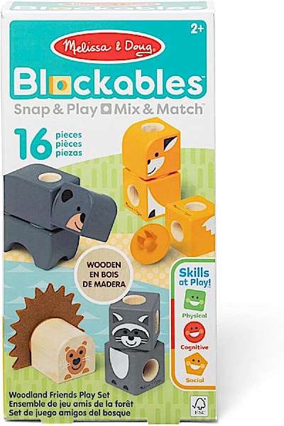 Melissa & Doug Blockables: Holzbauteile Waldtierfreunde Set