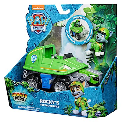 Paw Patrol: Jungle Schnappschildkröten-Fahrzeug mit Rocky
