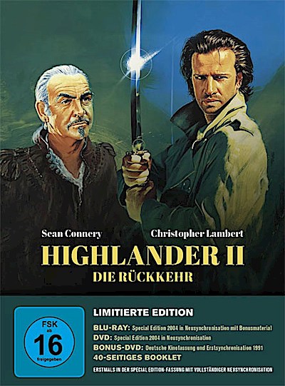 Highlander II (BR+DVD) LE -Mediabook-  Min: /DD5.1/WS 3Disc
