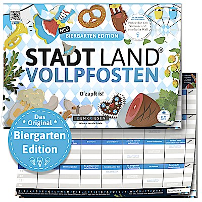 DENKRIESEN - STADT LAND VOLLPFOSTEN® - Biergarten Edition - "O’zapft is!" | A4 Spielblock