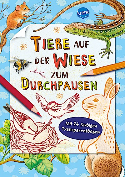 Tiere auf der Wiese zum Durchpausen