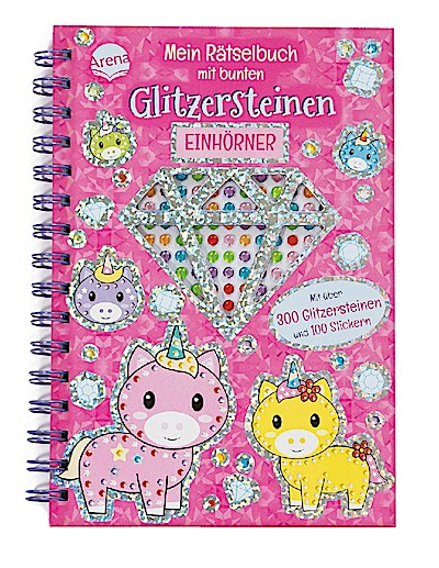 Mein Rätselbuch mit bunten Glitzersteinen - Einhörner