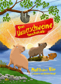 Drei Wasserschweine tauchen ab