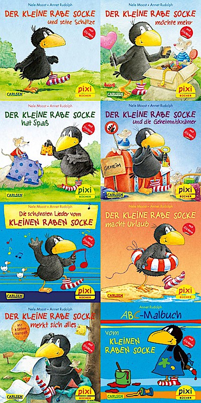 Pixi-8er-Set 193: Der kleine Rabe Socke mit Stickern (8x...