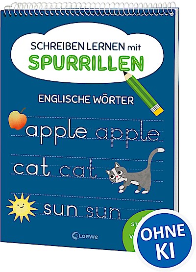 Schreiben lernen mit Spurrillen - Englische Wö...
