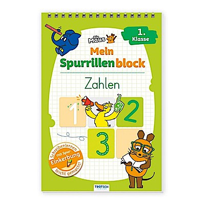 Die Maus - Mein Spurrillenblock Zahlen Übungsbuch